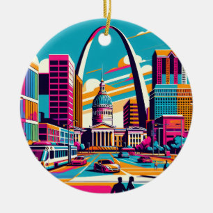St Louis, Missouri Gateway Arch Julgransprydnad Keramik