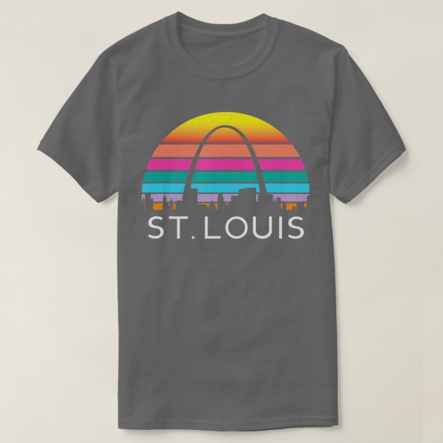 St Louis Missouri Gateway Arch Retro Mississippi R T Shirt (Design framsida)