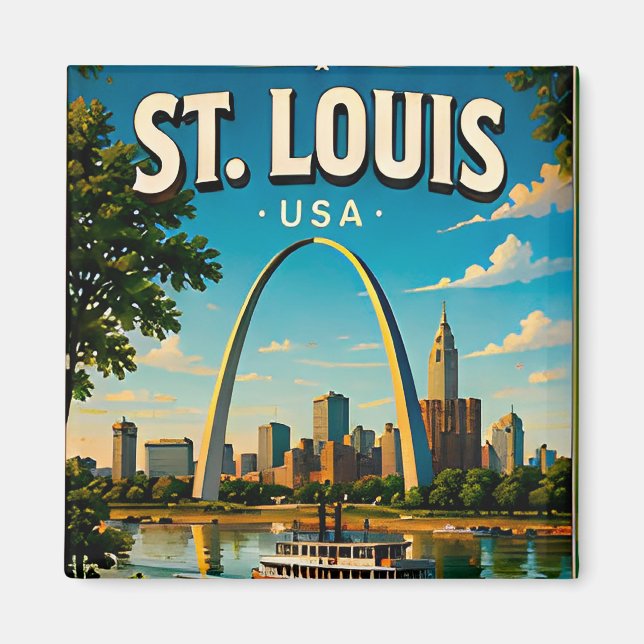 St. Louis Missouri Gateway Arch Souvenir Magnet (Framsidan)