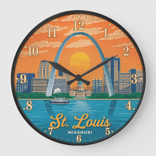 St. Louis Missouri Gateway Arch Stor Klocka (Framsida)
