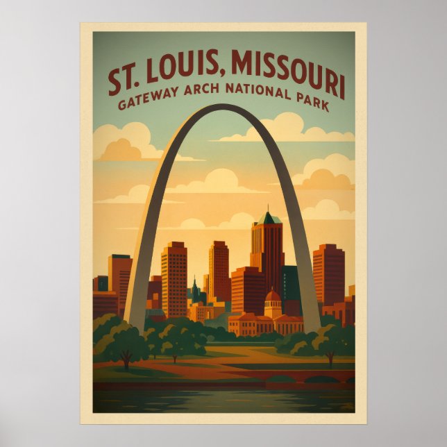 St. Louis Missouri Gateway Arch V03 Poster (Framsidan)