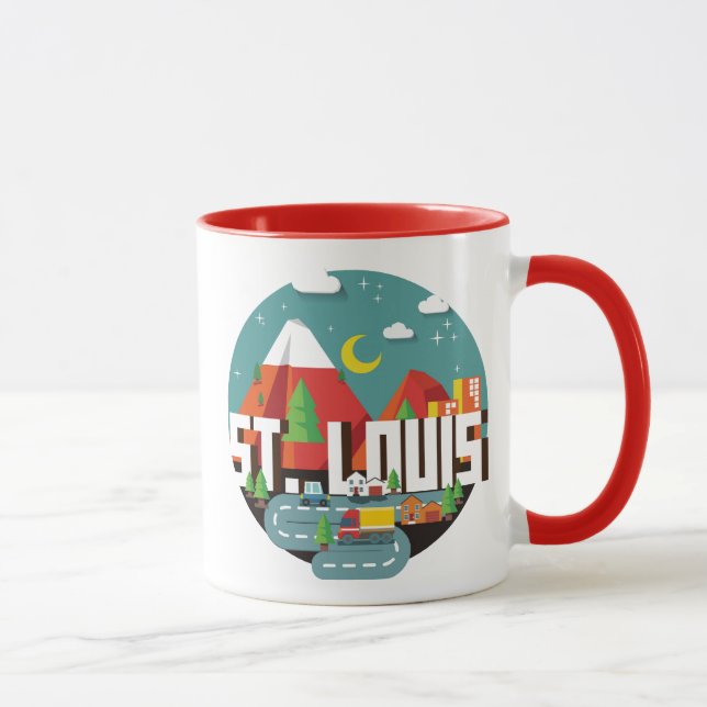 St Louis Missouri geometrisk design Mugg (Höger)