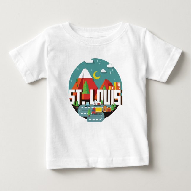 St Louis Missouri geometrisk design Tee Shirt (Framsida)