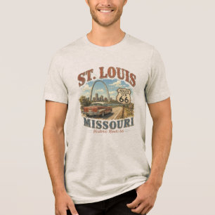 St. Louis Missouri Historisk Route 66 Gateway Arch T Shirt