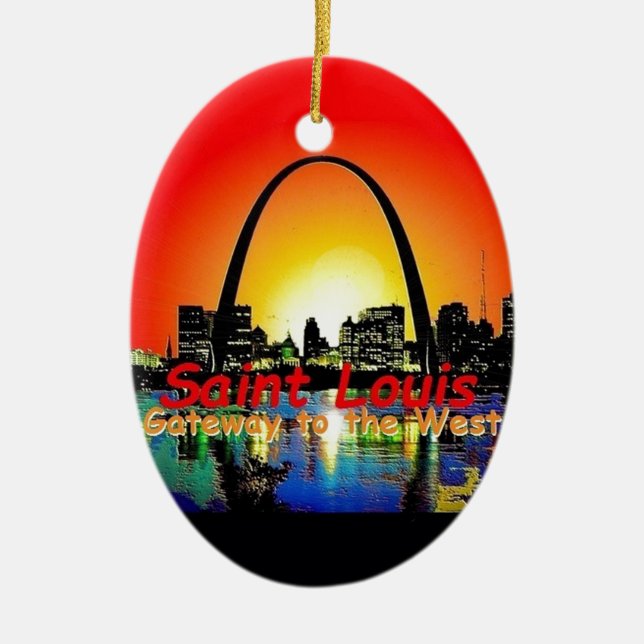 St Louis Missouri Julgransprydnad Keramik (Framsidan)