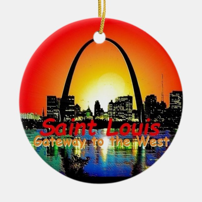 St Louis Missouri Julgransprydnad Keramik (Framsidan)