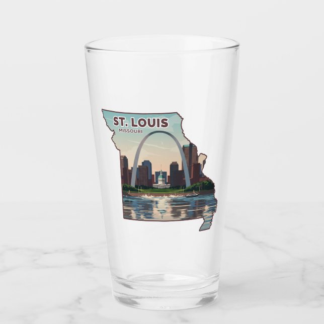 St. Louis Missouri Karta Glaskopp (Framsida)