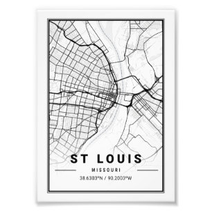 St Louis - Missouri Ligth City Karta Fototryck