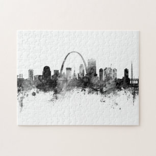 St Louis Missouri Skyline Black White Pussel