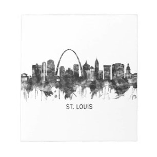 St. Louis Missouri Skyline BW Anteckningsblock