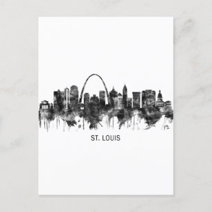 St. Louis Missouri Skyline BW Inbjudan Vykort