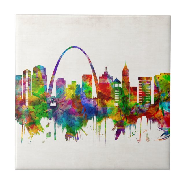 St. Louis Missouri Skyline Kakelplatta (Framsidan)