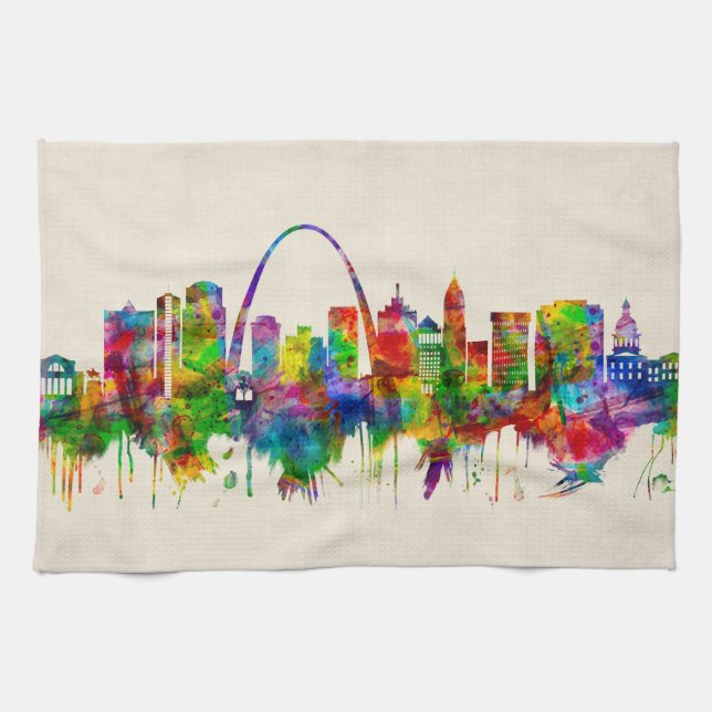 St Louis Missouri Skyline Kökshandduk (Horisontell)
