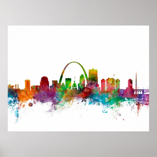 St Louis Missouri Skyline Poster (Framsidan)