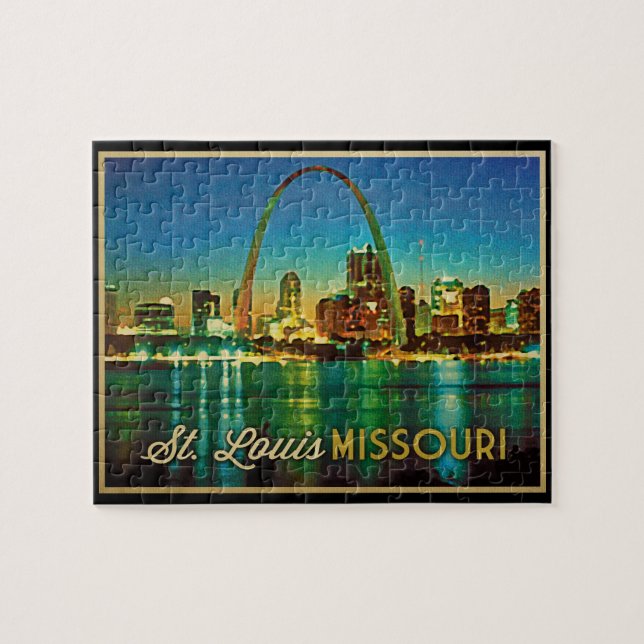 St. Louis Missouri Skyline Pussel (Horisontell)