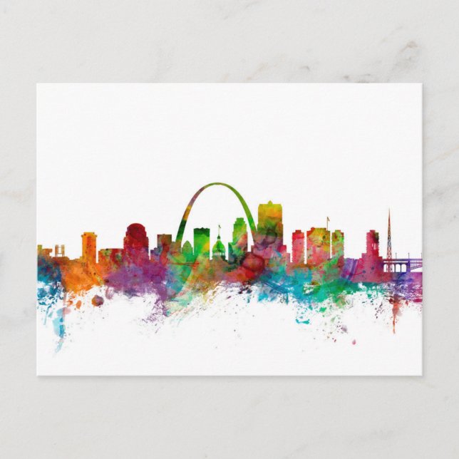 St Louis Missouri Skyline Vykort (Framsida)