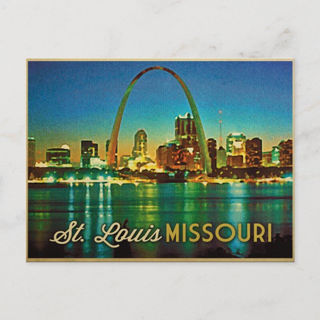 St. Louis Missouri Skyline Vykort (Framsida)