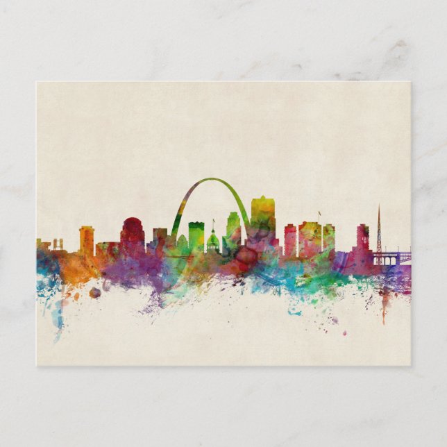 St Louis Missouri Skyline Vykort (Framsida)