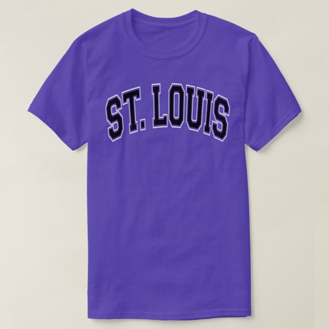 St Louis Missouri Varsity Stil Red med Black Tex T Shirt (Design framsida)