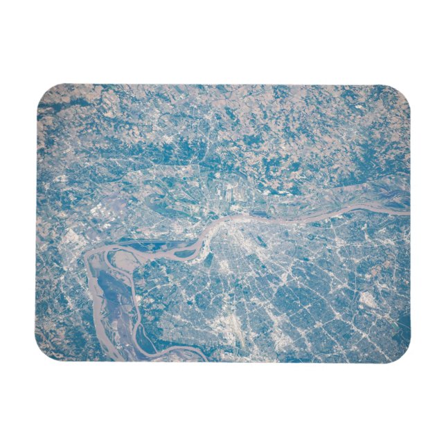 St. Louis, Missouri vid Mississippi River. Magnet (Horisontell)