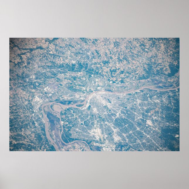 St. Louis, Missouri vid Mississippi River. Poster (Framsidan)