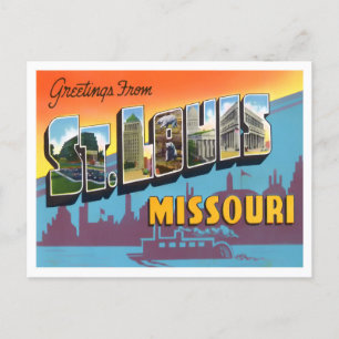 St Louis, Missouri Vintage Big Brev Postcard Vykort