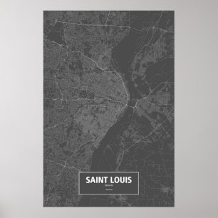 St Louis Missouri (vit på svart) Poster