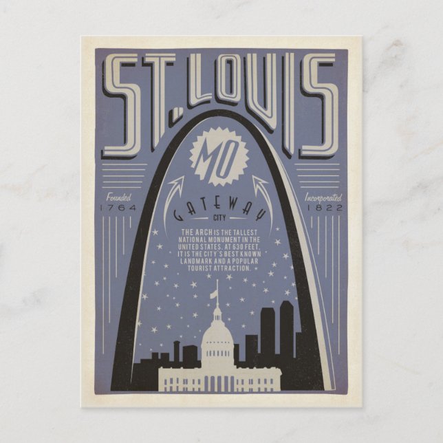 St Louis, MO - Gateway City Vykort (Framsida)