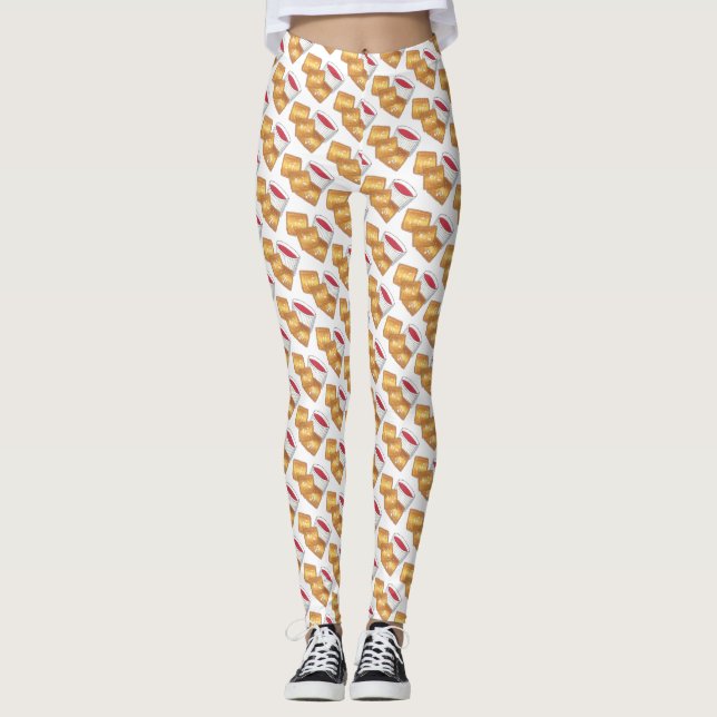 St. Louis MO Missouri Tosted Fried Ravioli Food Leggings (Framsida)