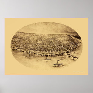 St. Louis, MO Panoramic Karta - 1897 Poster