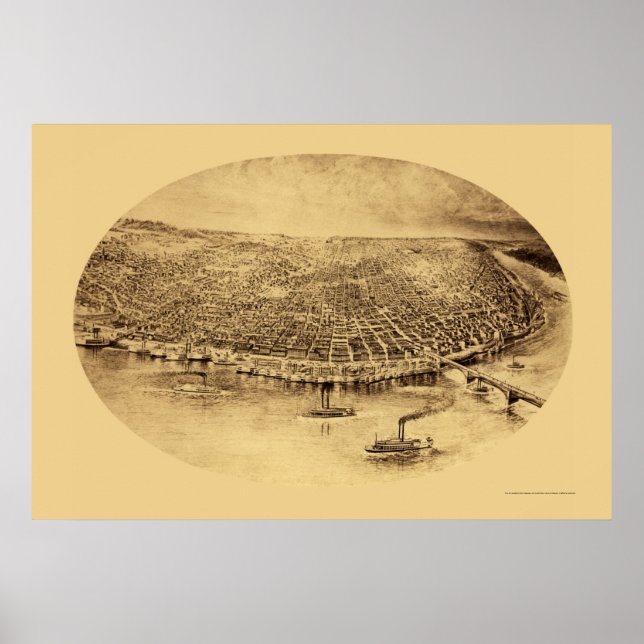 St. Louis, MO Panoramic Karta - 1897 Poster (Framsidan)