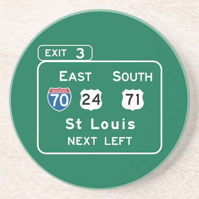 St Louis MO-vägmärke Underlägg (Framsidan)