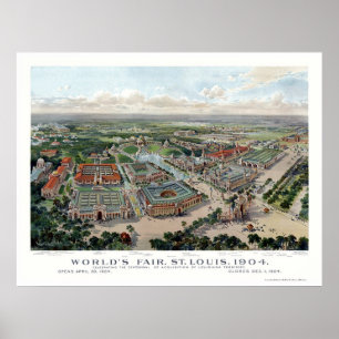 St Louis MO-världs panorama- karta för mässa - Poster