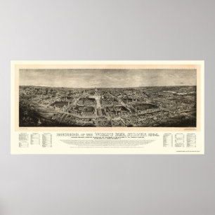 St Louis MO-världs panorama- karta för mässa - Poster