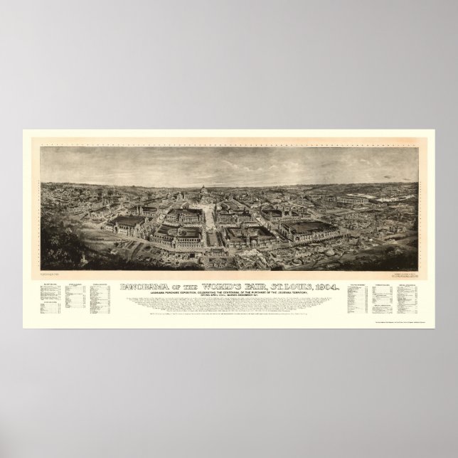 St. Louis, MO World's Fair Panoramic Karta - 1904a Poster (Framsidan)