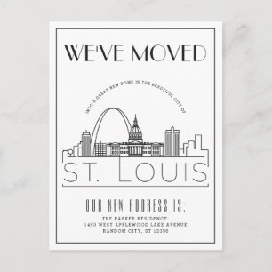 St. Louis Modern Deco Byte av adress Meddelande Vykort