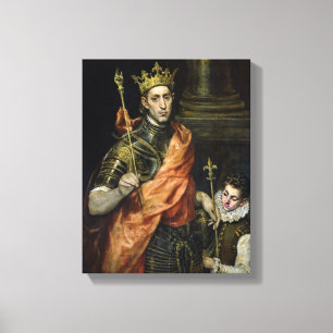 St Louis och hans sida, c.1585-90 Canvastryck