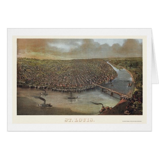 St Louis panorama- karta för MO - 1873 Hälsningskort (Framsidan Horizontal)