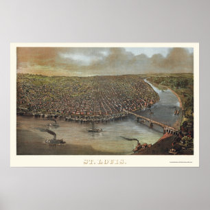 St Louis panorama- karta för MO - 1873 Poster
