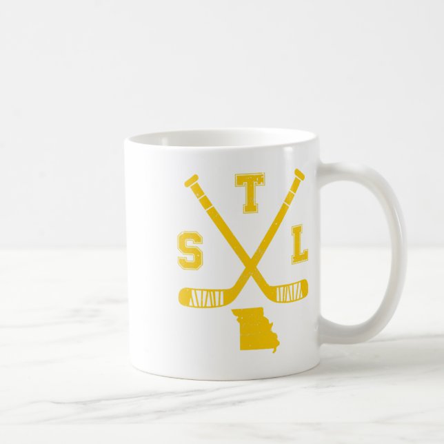 St. Louis Retro Funny Hockey Sticks State Outile S Kaffemugg (Höger)