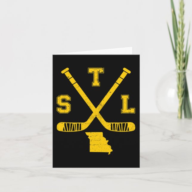 St. Louis Retro Funny Hockey Sticks State Outile S Kort (Framsida)