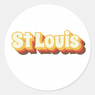 St Louis Retro Vintage Text Runt Klistermärke