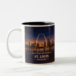 St Louis Route 66 Natt Coffee Siluett Två-Tonad Mugg