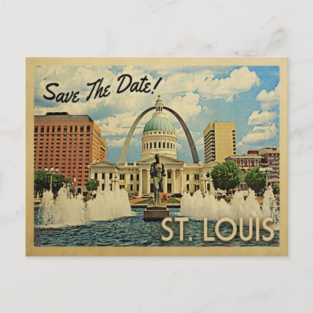 St Louis Save Date Missouri Saint Louis Meddelande Vykort (Framsida)