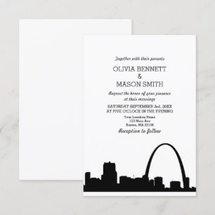 St Louis Skyline Cityscape Wedding bjudande Inbjudningar