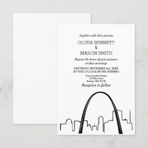 St Louis Skyline Cityscape Wedding bjudande Inbjudningar