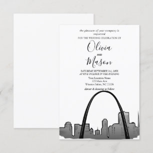 St Louis Skyline Cityscape Wedding bjudande Inbjudningar