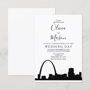 St Louis Skyline Cityscape Wedding bjudande Inbjudningar