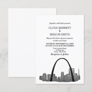 St Louis Skyline Cityscape Wedding bjudande Inbjudningar