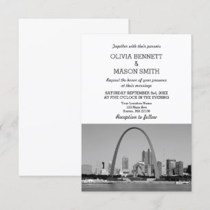 St Louis Skyline Cityscape Wedding bjudande Inbjudningar